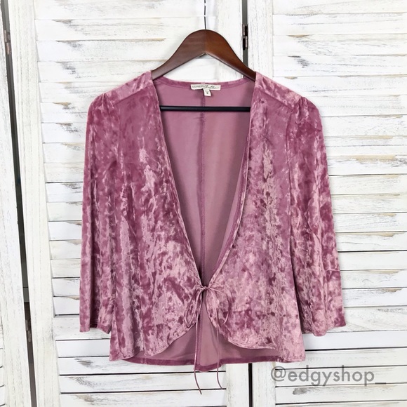 Express Jackets & Blazers - [Express] One Eleven Velvet Tie Front Cover-Up